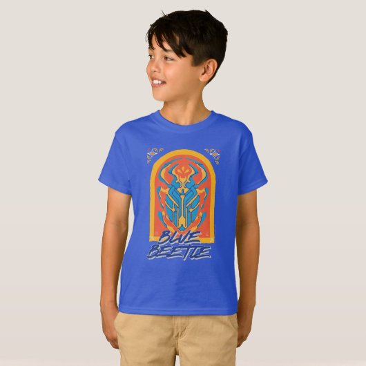 Blauer Käfer Scarab Talavera Graphic T-Shirt (Vorne ganz)