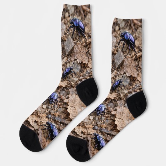 Blauer Käfer Waldwildnis Socken (Linkes Detail)