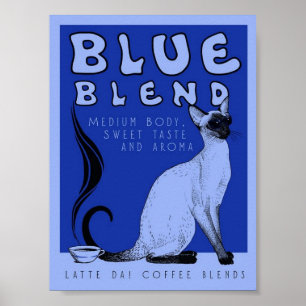 Blauer Kaffeepender Poster