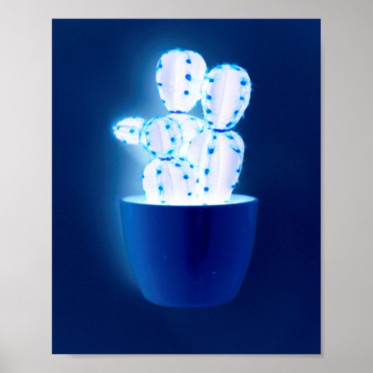 Blauer Kakteen Poster (Vorne)