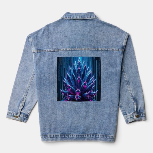 Blauer Kaktus Jeansjacke (Rückseite)