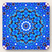 Blauer Kaleidoskop Bright Explosive Blaustars Getränkeuntersetzer (Vorderseite)