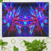 Blauer Kaleidoskop Geschirrtuch (Gefaltet)
