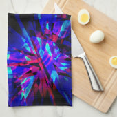 Blauer Kaleidoskop Geschirrtuch (Viertel Falte)