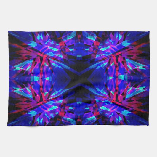Blauer Kaleidoskop Geschirrtuch (Horizontal)