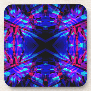 Blauer Kaleidoskop Getränkeuntersetzer