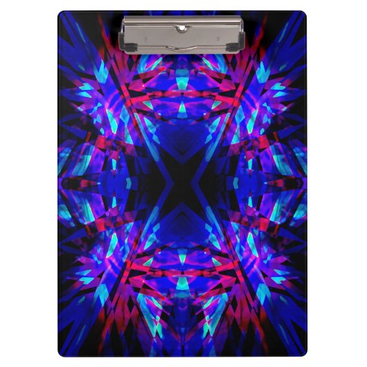 Blauer Kaleidoskop Klemmbrett (Vorderseite)