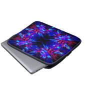 Blauer Kaleidoskop Laptopschutzhülle (Vorne Knopf)