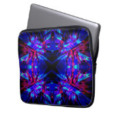Blauer Kaleidoskop Laptopschutzhülle (Vorderseite Links)