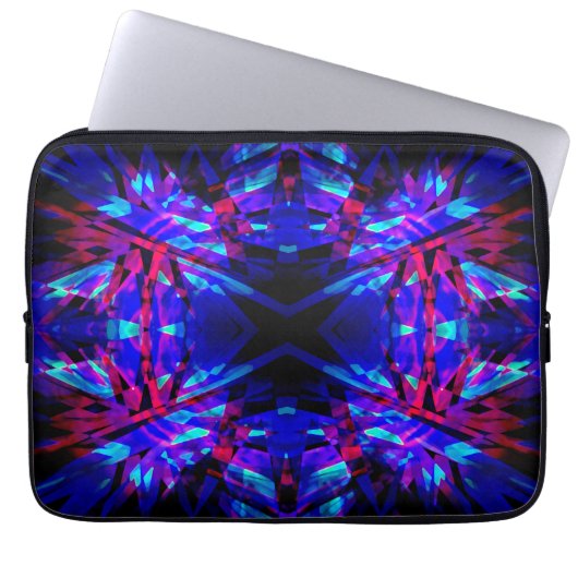 Blauer Kaleidoskop Laptopschutzhülle (Vorderseite)