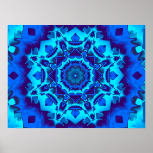 Blauer Kaleidoskop Poster (Vorne)