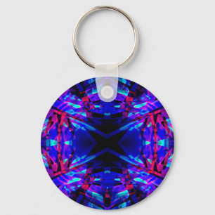Blauer Kaleidoskop Schlüsselanhänger