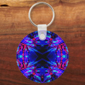 Blauer Kaleidoskop Schlüsselanhänger (Vorderseite)