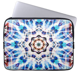 Blauer Kaleidoskopmix aus Textur und Gewebe Laptopschutzhülle