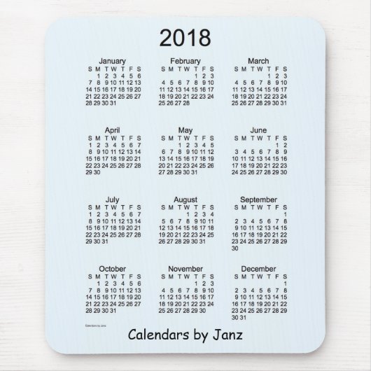 Blauer Kalender 2018 Alices durch Janz Mousepad (Vorne)