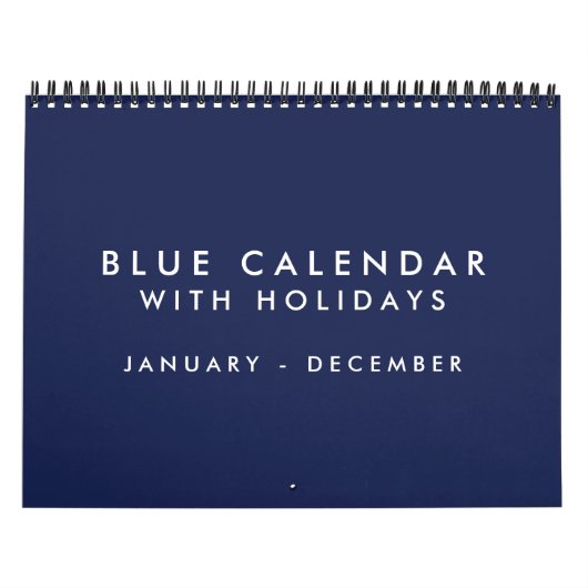 Blauer Kalender mit Feiertagen 12 Monate (Titelbild)
