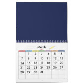 Blauer Kalender mit Feiertagen 2025 (Mär 2027)