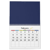 Blauer Kalender mit Feiertagen 2025 (Feb 2026)