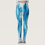Blauer kalter Pinselstrich. Navy Winter nautical Leggings<br><div class="desc">nautische Pinselstrichlinien der blauen Marine Leggings.</div>