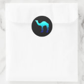 Blauer Kamel Runder Aufkleber (Tasche)