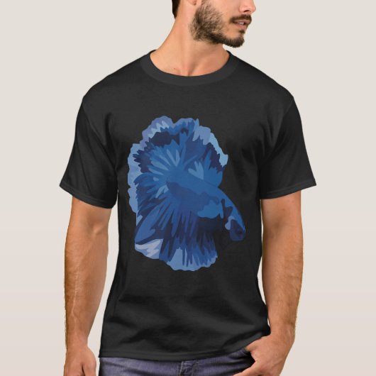 Blauer Kampffisch - Digitale Kunst T-Shirt (Vorderseite)