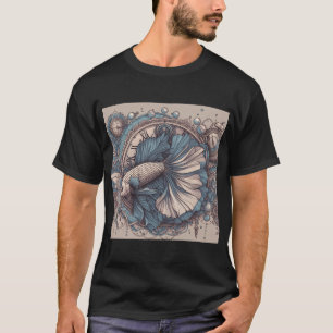 Blauer Kampffisch im Barockstil T-Shirt