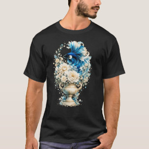 Blauer Kampffisch Wasserfarbe, Blumenvase Siamesis T-Shirt