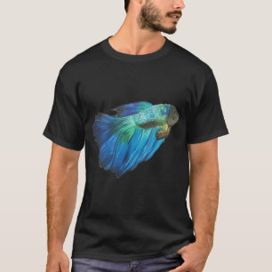 Blauer Kampffisch Zeichnung T-Shirt