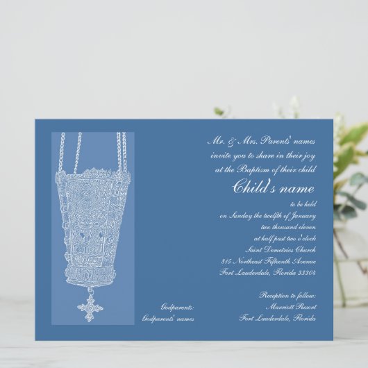 Blauer Kandil Einladung (Stehend Vorderseite)