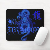 Blauer Kanji-Drache-Buchstabe Mousepad (Mit Mouse)