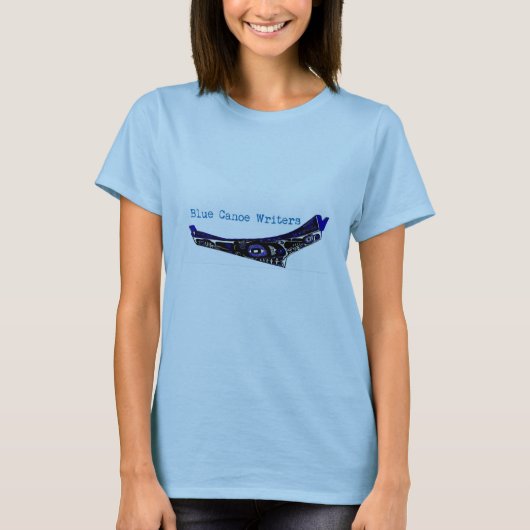 Blauer Kanu-Verfasser-T - Shirt (Vorderseite)