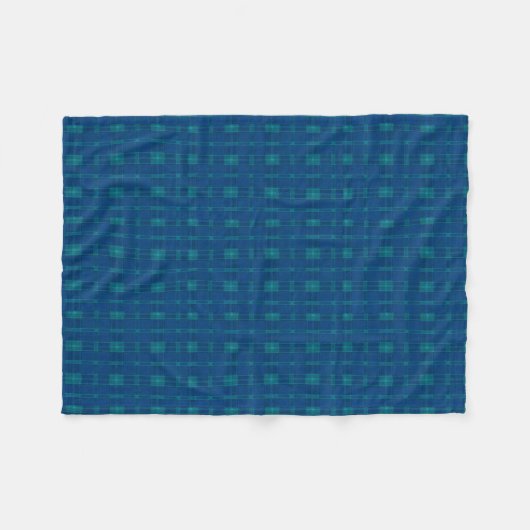 Blauer Kariert Fleece Blanket (Vorderseite (Horizontal))