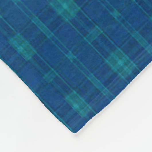 Blauer Kariert Fleece Blanket (Ecke)