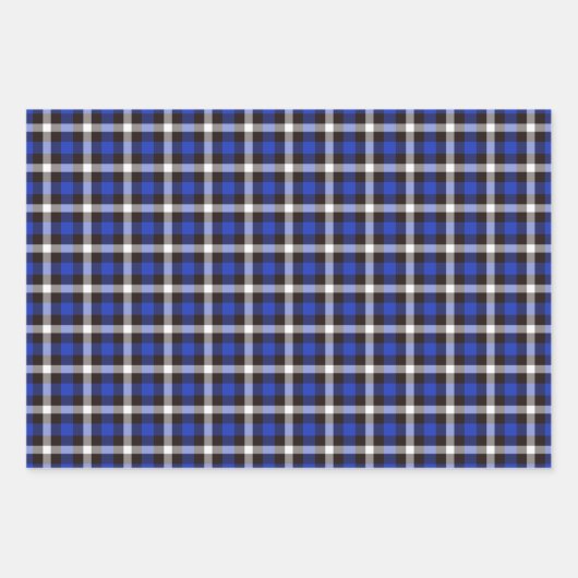 Blauer Kariert Geschenkpapier Set (Vorderseite 3)