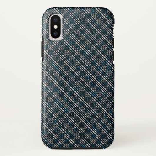 Blauer, karierte oder schräg gestrichelte Streifen Case-Mate iPhone Hülle (Rückseite)