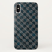 Blauer, karierte oder schräg gestrichelte Streifen Case-Mate iPhone Hülle (Rückseite)