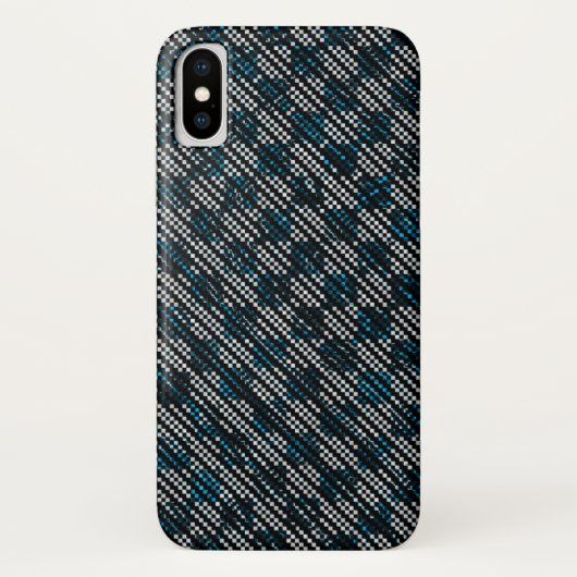 Blauer, karierte oder schräg gestrichelte Streifen Case-Mate iPhone Hülle (Rückseite)