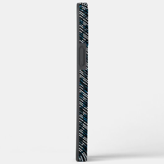 Blauer, karierte oder schräg gestrichelte Streifen Case-Mate iPhone Hülle (Rückseite / Rechts)