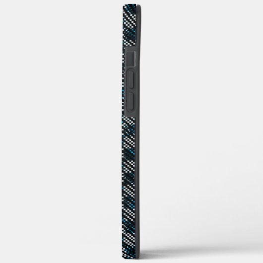 Blauer, karierte oder schräg gestrichelte Streifen Case-Mate iPhone Hülle (Rückseite / Links)