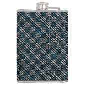 Blauer, karierte oder schräg gestrichelte Streifen Flachmann (Rückseite)