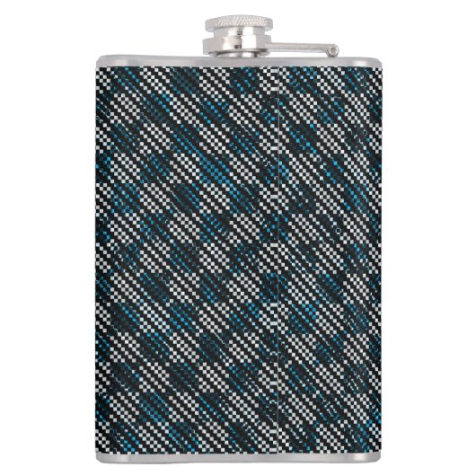 Blauer, karierte oder schräg gestrichelte Streifen Flachmann (Rückseite)