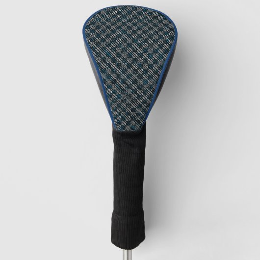 Blauer, karierte oder schräg gestrichelte Streifen Golf Headcover (Vorderseite)