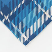 Blauer Karierter Bauernstil Fleecedecke (Ecke)