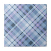 Blauer Karierter, beängstigender Grungelkraut Fliese (Vorderseite)