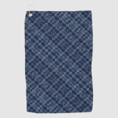 Blauer, karierter Overlay mit Leinwand Golfhandtuch (Vorderseite)