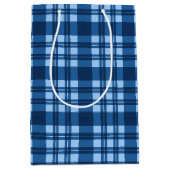 BLAUER KARIERTES MUSTER MITTLERE GESCHENKTÜTE (Vorderseite)