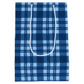 BLAUER KARIERTES MUSTER MITTLERE GESCHENKTÜTE (Rückseite)