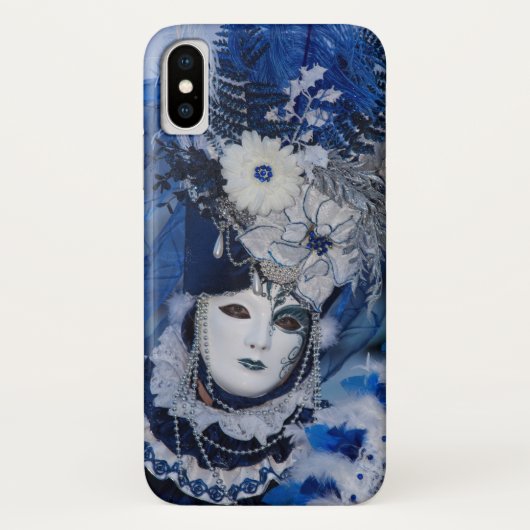 Blauer Karneval Kostüm, Venedig Case-Mate iPhone Hülle (Rückseite)