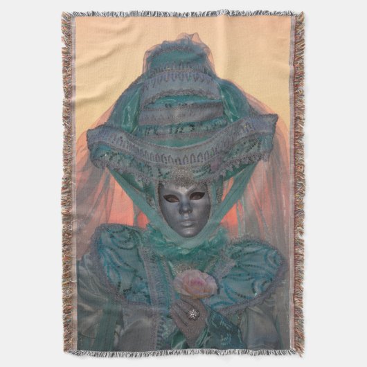 Blauer Karneval Kostüm, Venedig Decke (Vorderseite Vertikal)