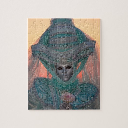 Blauer Karneval Kostüm, Venedig Puzzle (Vertikal)
